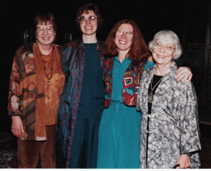 Pictured are former CSWS directors Miriam Johnson, Cheris Kamarae, Sandra Morgen, and Joan Acker.