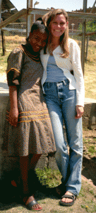 Pictured are Yvonne Braun with friend and research assistant Ntsoaki Mokose.