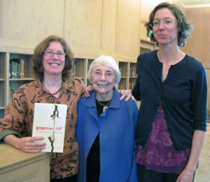 Pictured are uuthors Sandra Morgen, Joan Acker, and Jill Weigt.