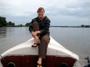 Jennifer Erickson is pictured on the Nile River in South Sudan in summer 2009, where she helped organize and attend a women’s empowerment conference.