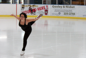 Pictured is Erica Rand on the ice skating rink.