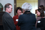 Pictured are faculty affiliates chatting at the New Women Faculty reception.