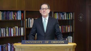 Pictured is UO President Schill.